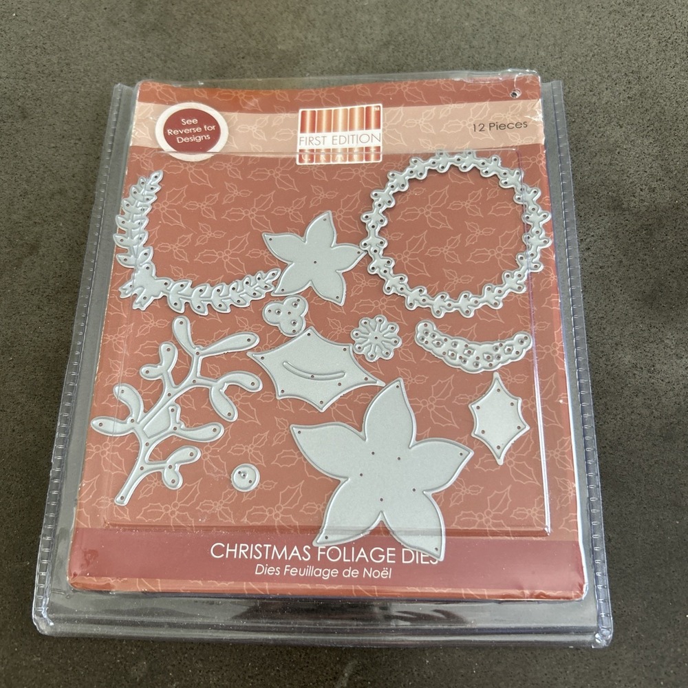 First Edition Craft Metal Dies Christmas Foliage Cards Scrapbook Great Condition